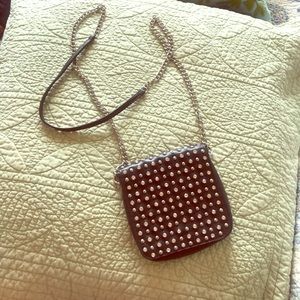 Tiny studded black cross body bag